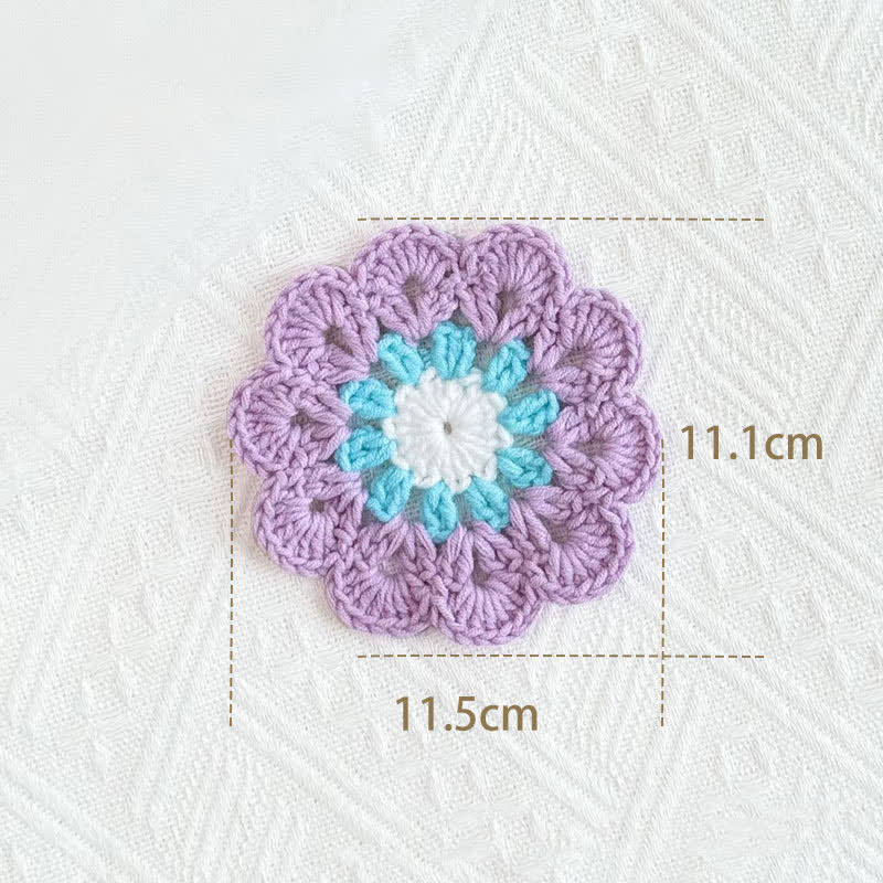 Handmade Flower Crochet Yarn Coaster