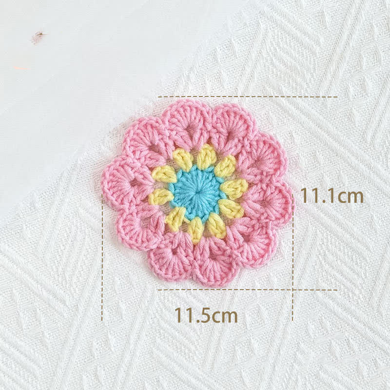 Handmade Flower Crochet Yarn Coaster