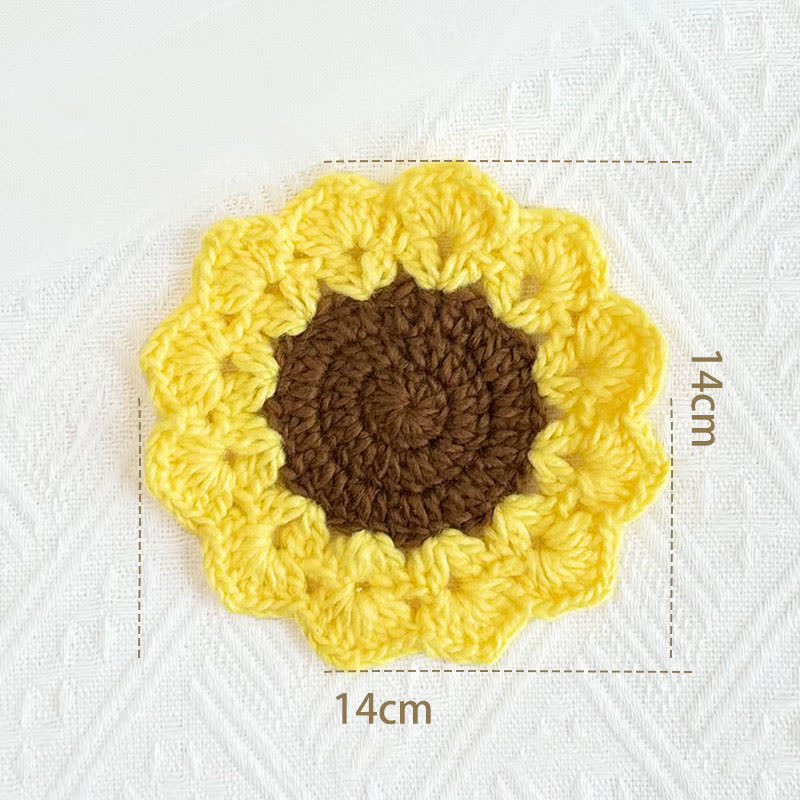 Handmade Flower Crochet Yarn Coaster