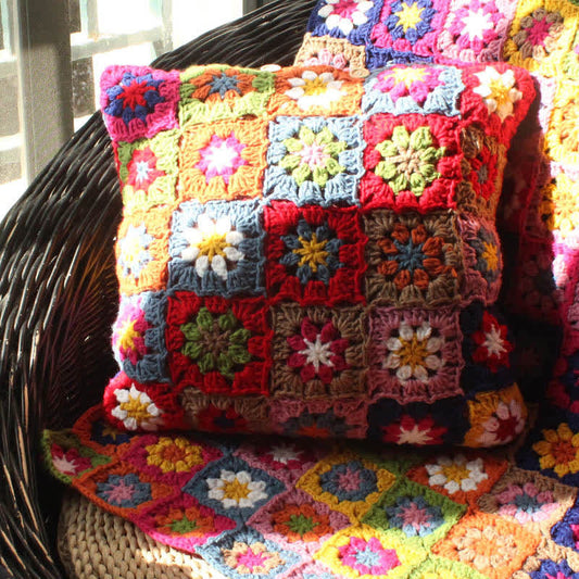Rural Daisy Handmade Crochet Pillowcase