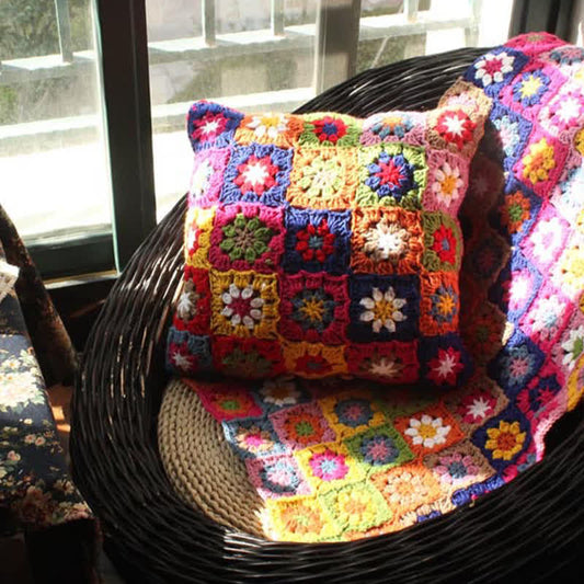 Rural Daisy Handmade Crochet Pillowcase