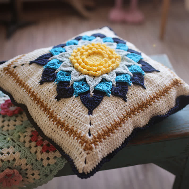 Pastoral Handmade Crochet Decorative Pillowcase