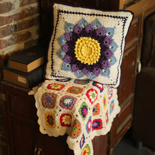 Pastoral Handmade Crochet Decorative Pillowcase