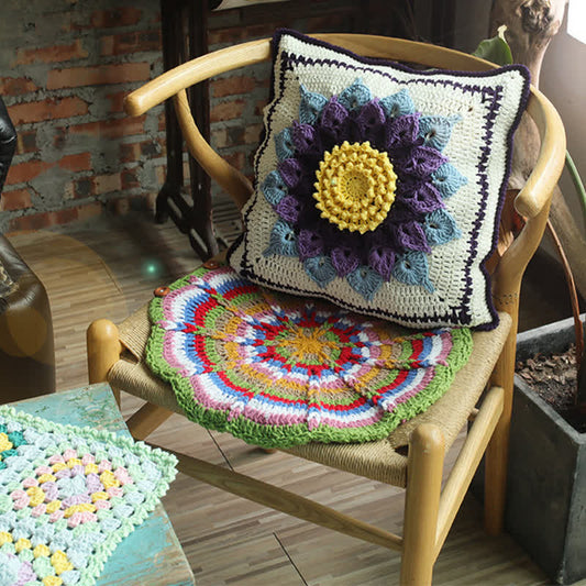 Pastoral Handmade Crochet Decorative Pillowcase