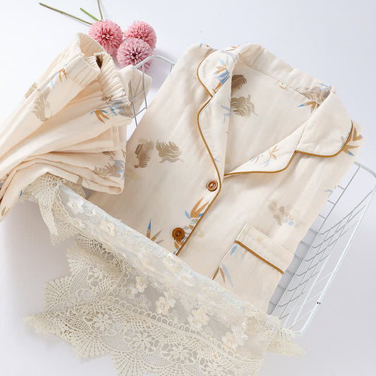 Bamboo Cotton Gauze Long Sleeve Loungewear Set