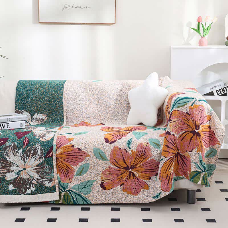 Peach Blossom Jacquard Cotton Gauze Reversible Quilt