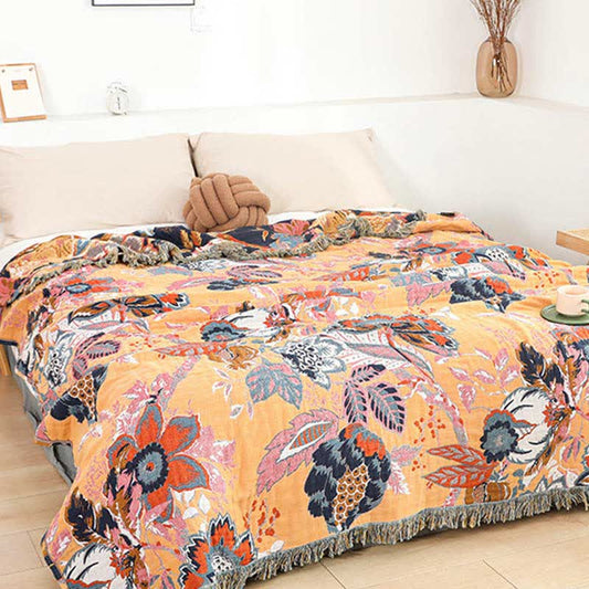 Vintage Vine Branch Cotton Gauze Reversible Quilt