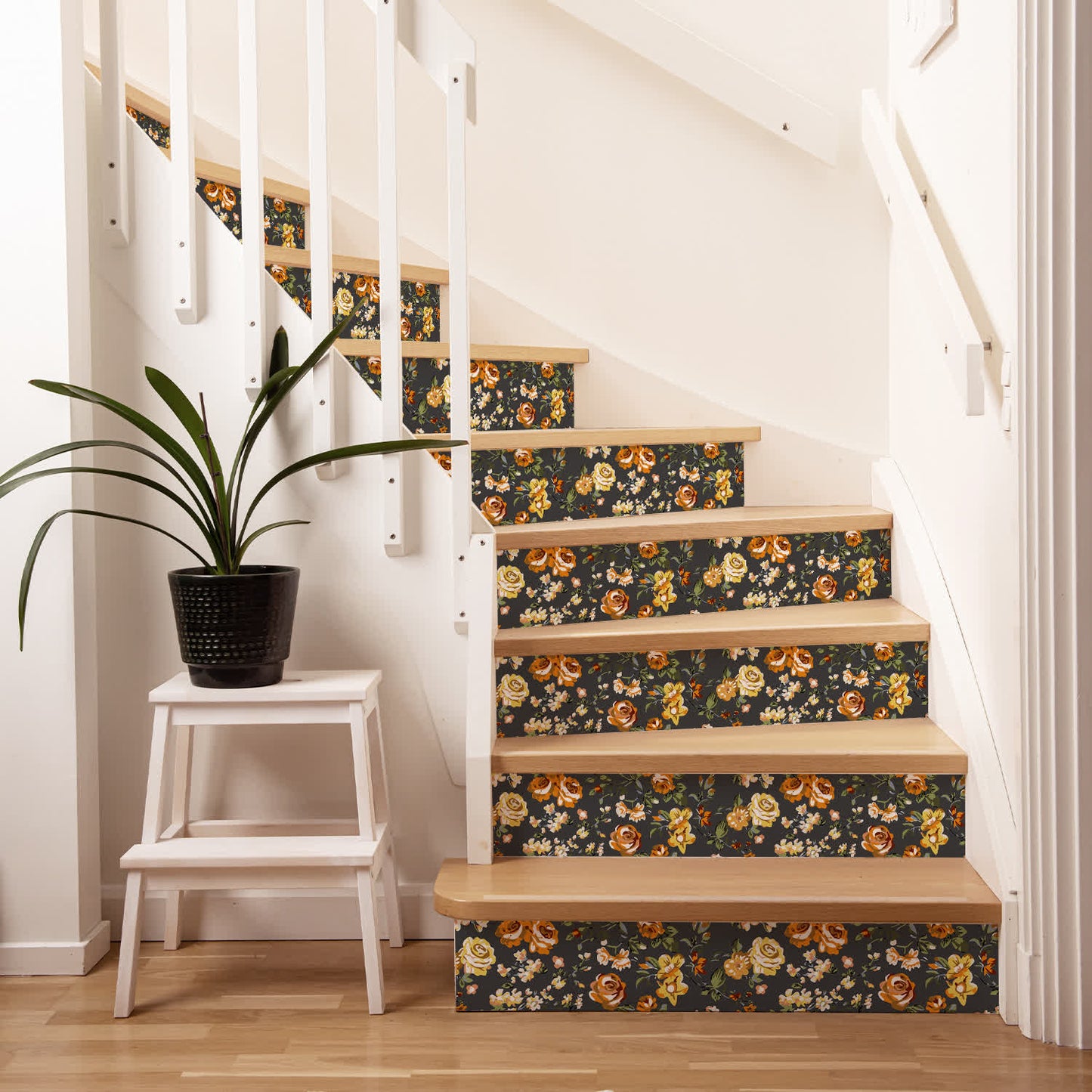 Rural Rose Self-Adhesive Stair Risers Stickers
