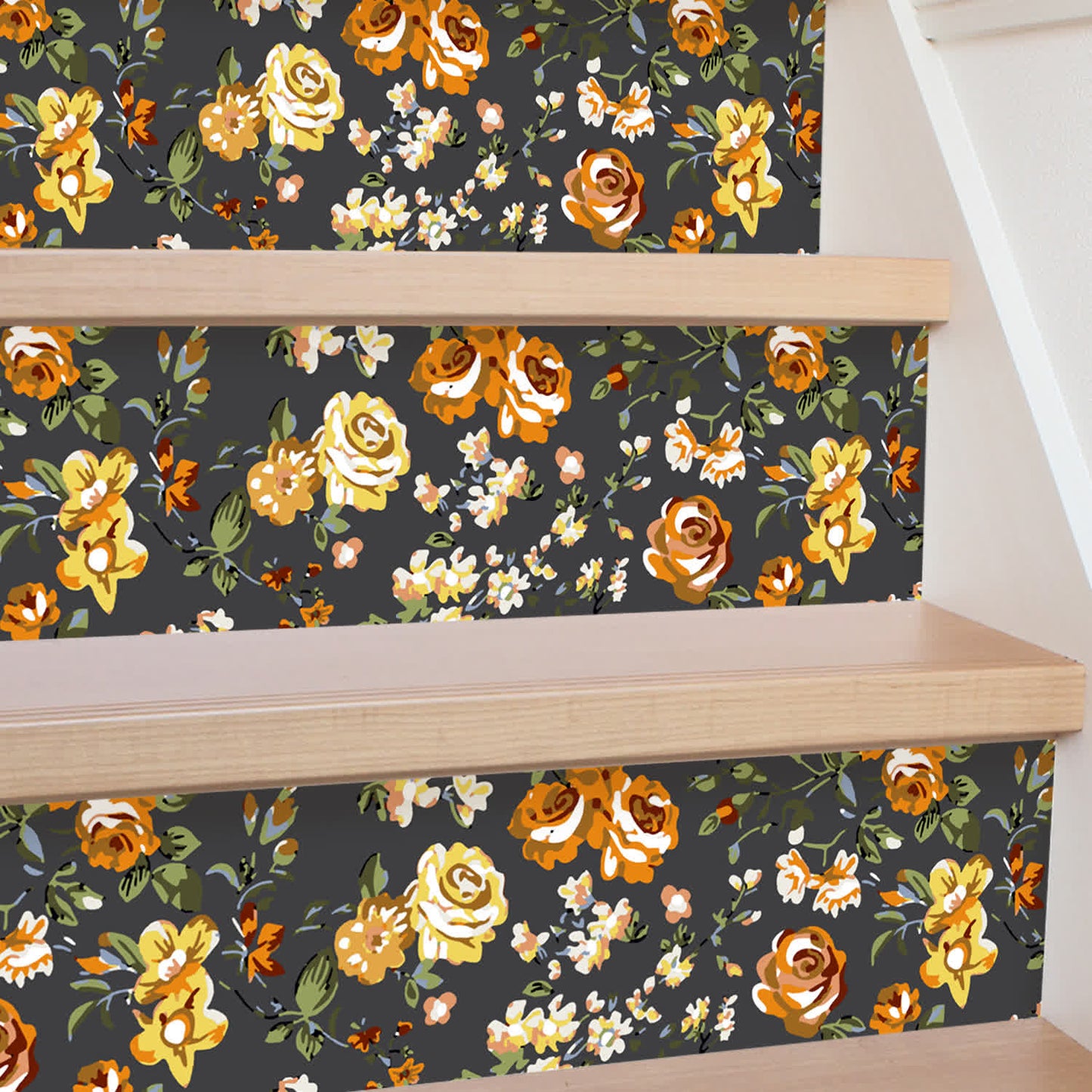 Rural Rose Self-Adhesive Stair Risers Stickers