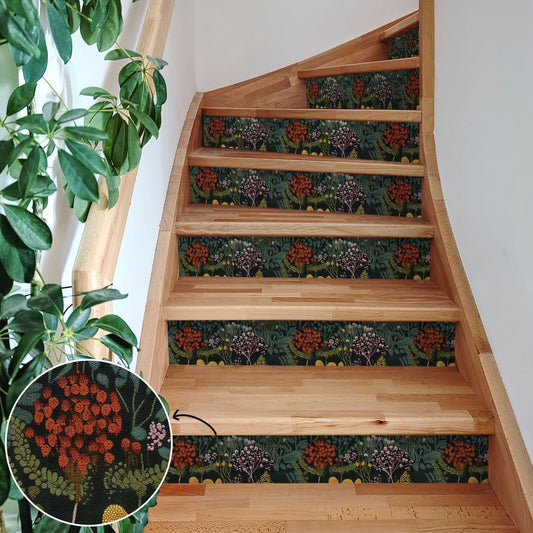 Retro Peel and Stick Waterproof Stair Risers Stickers