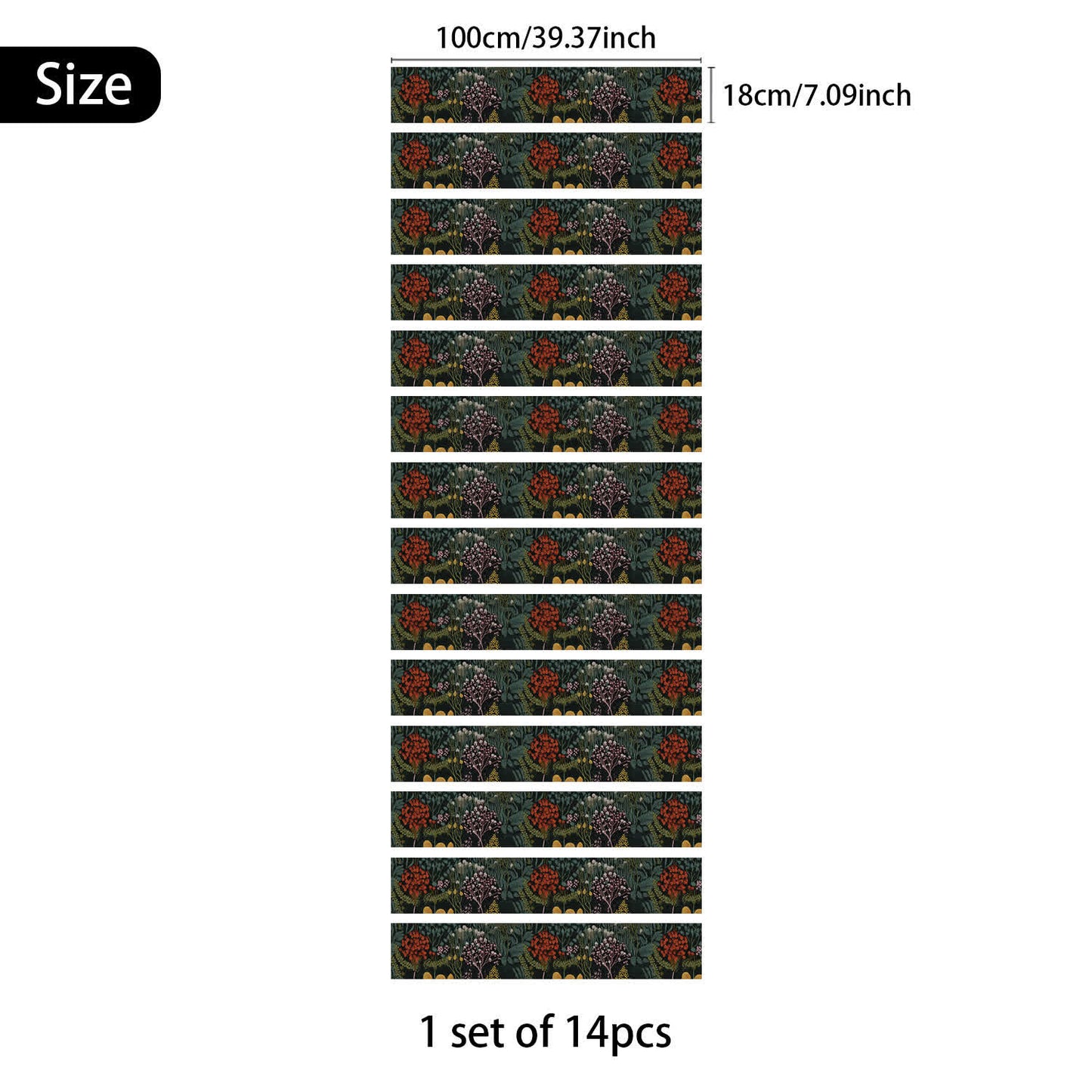 Retro Peel and Stick Waterproof Stair Risers Stickers