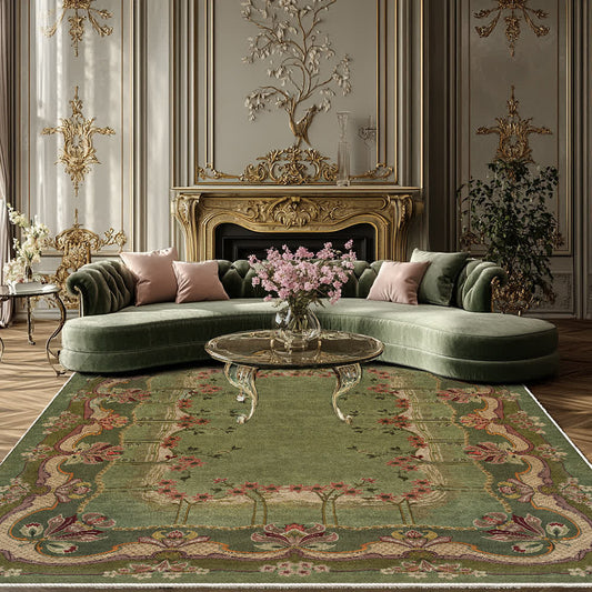 Vintage Floral Style Anti-slip Indoor Outdoor Rug