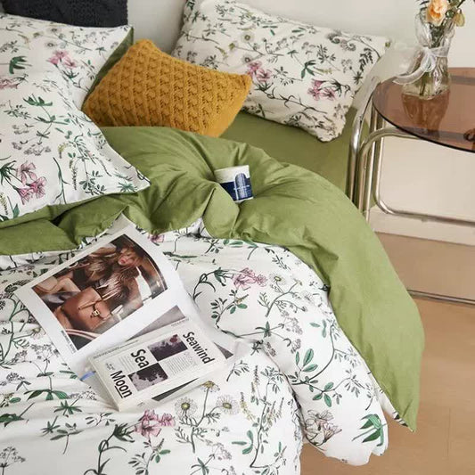 Floral Branches Cotton Bedding Set(4PCS)