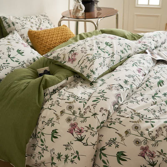 Floral Branches Cotton Bedding Set(4PCS)