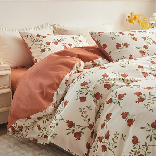 Pomegranate Print Cotton Bedding Set(4PCS)