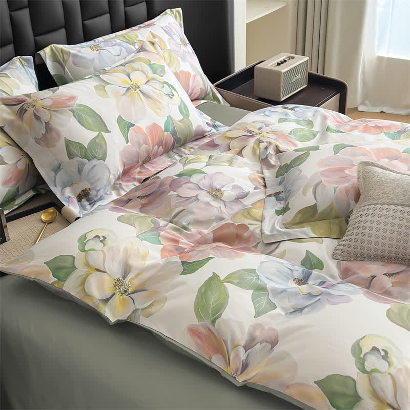 Elegant Floral Pure Cotton Bedding Set(4PCS)