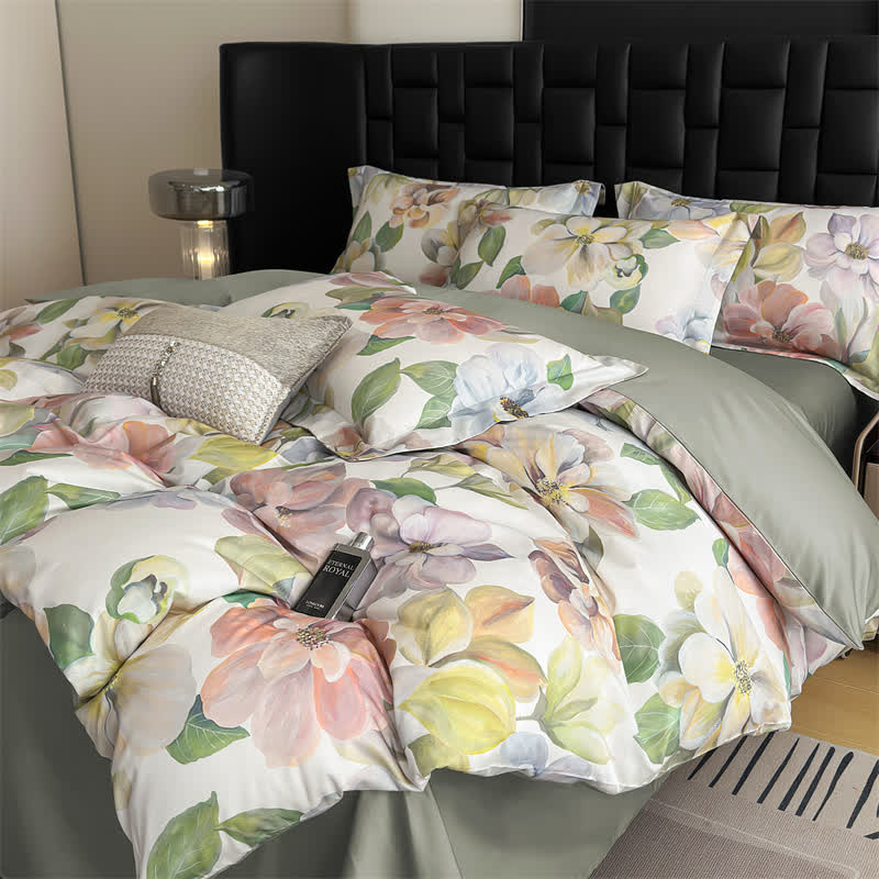 Elegant Floral Pure Cotton Bedding Set(4PCS)