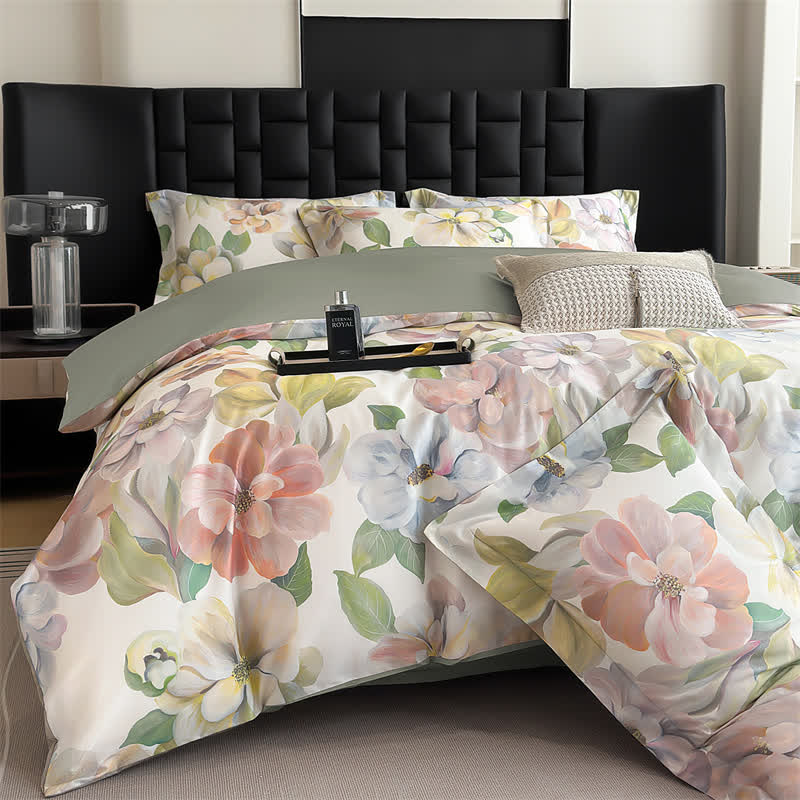 Elegant Floral Pure Cotton Bedding Set(4PCS)