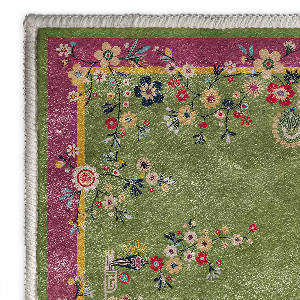 Durable Vintage Floral Anti-slip Area Rug
