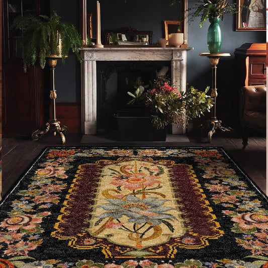Vintage Floral Washable Durable Anti-slip Area Rug