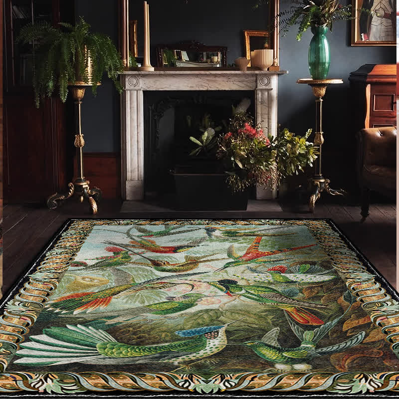Rural Bird Durable Anti-slip Indoor Outdoor Rug