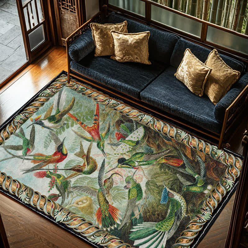 Rural Bird Durable Anti-slip Indoor Outdoor Rug