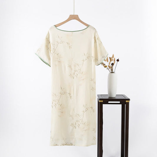Vintage Bamboo Print Bamboo Fiber Nightgown