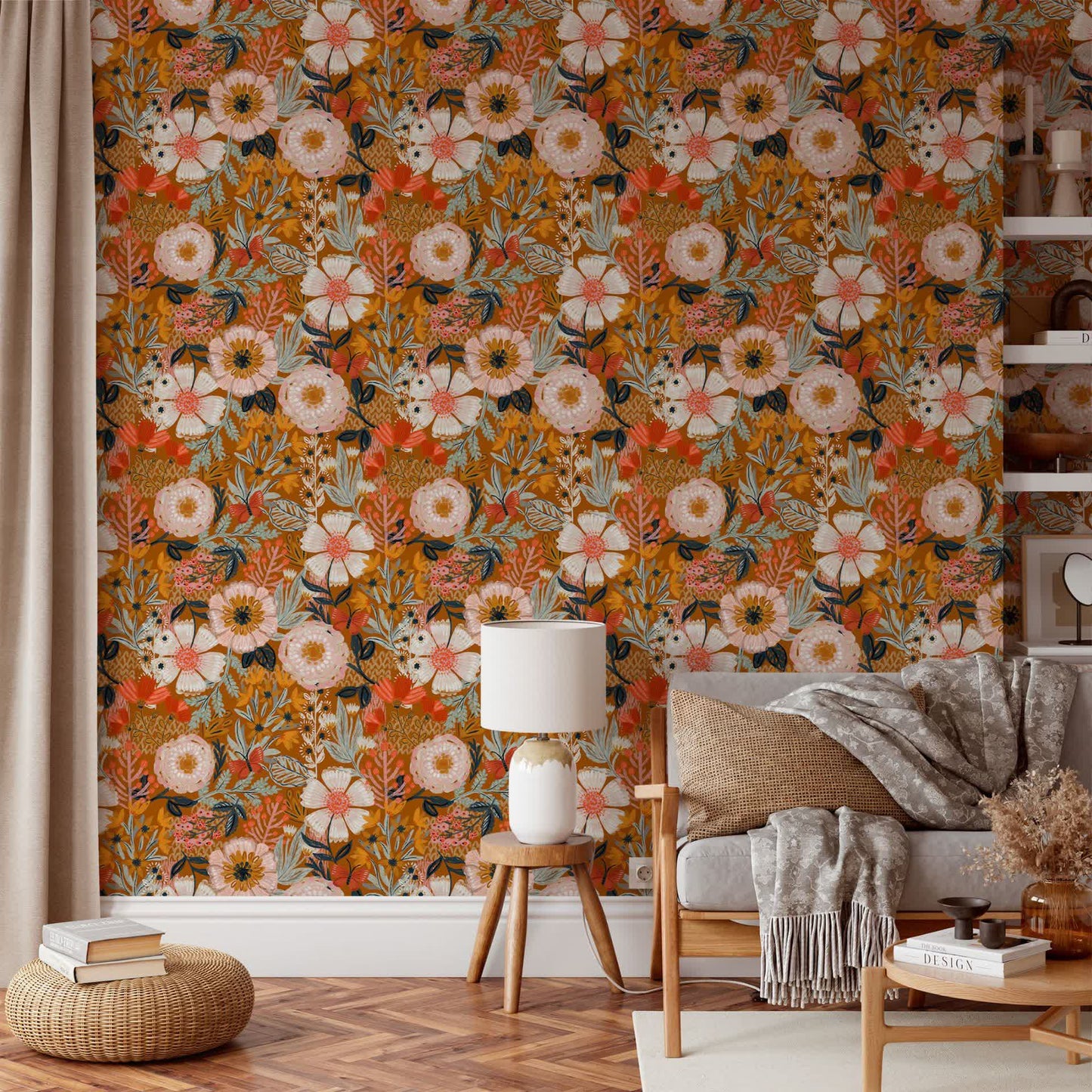 Elegant Floral DIY Peel and Stick Decorative Wallpaper
