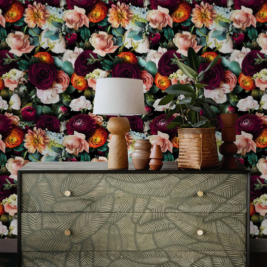 Removable DIY Blooming Flower Decorative Wallpaper