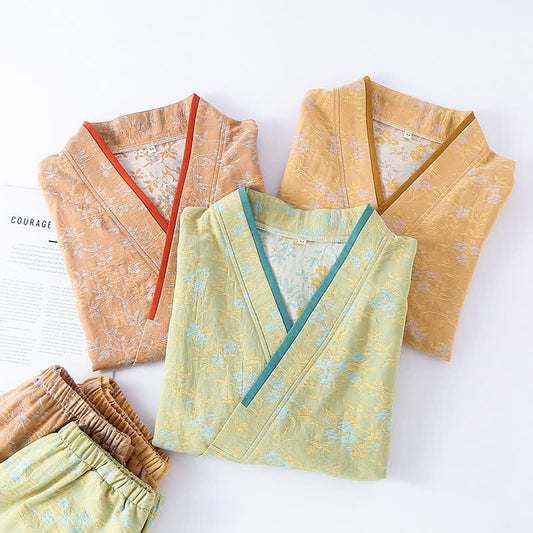 Vintage Cotton Gauze Loose Tie Loungewear Set