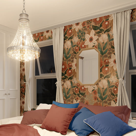 Removable DIY Boho Floral Decorative Wallpaper