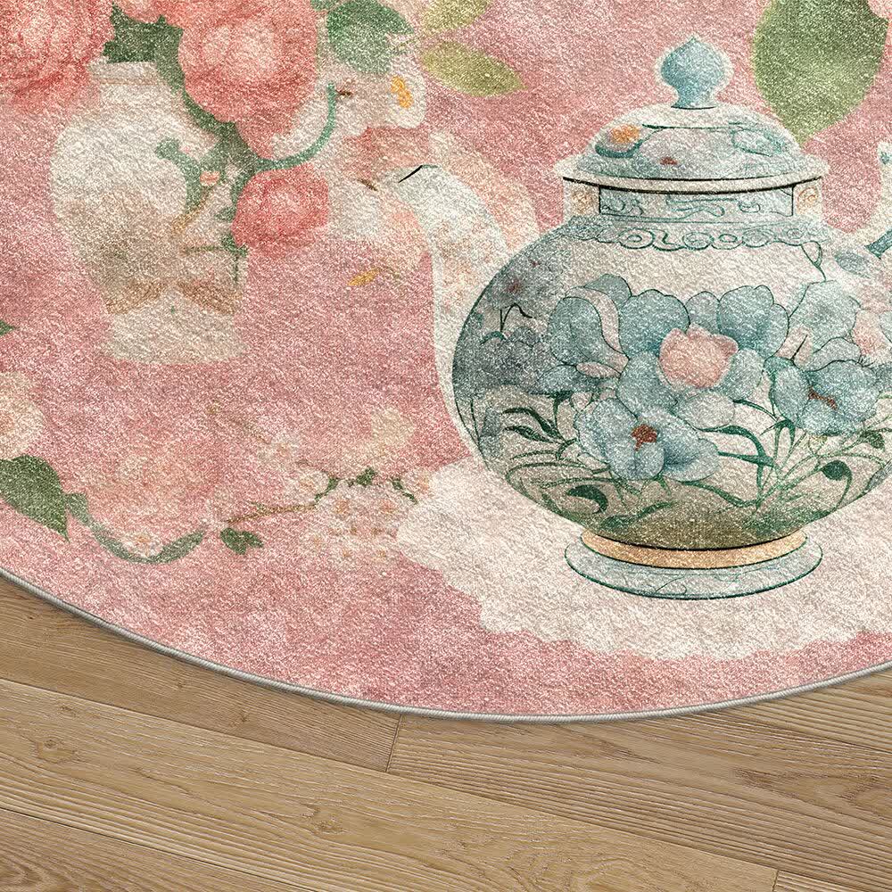 Floral Butterfly Anti-slip Washable Indoor Outdoor Rug