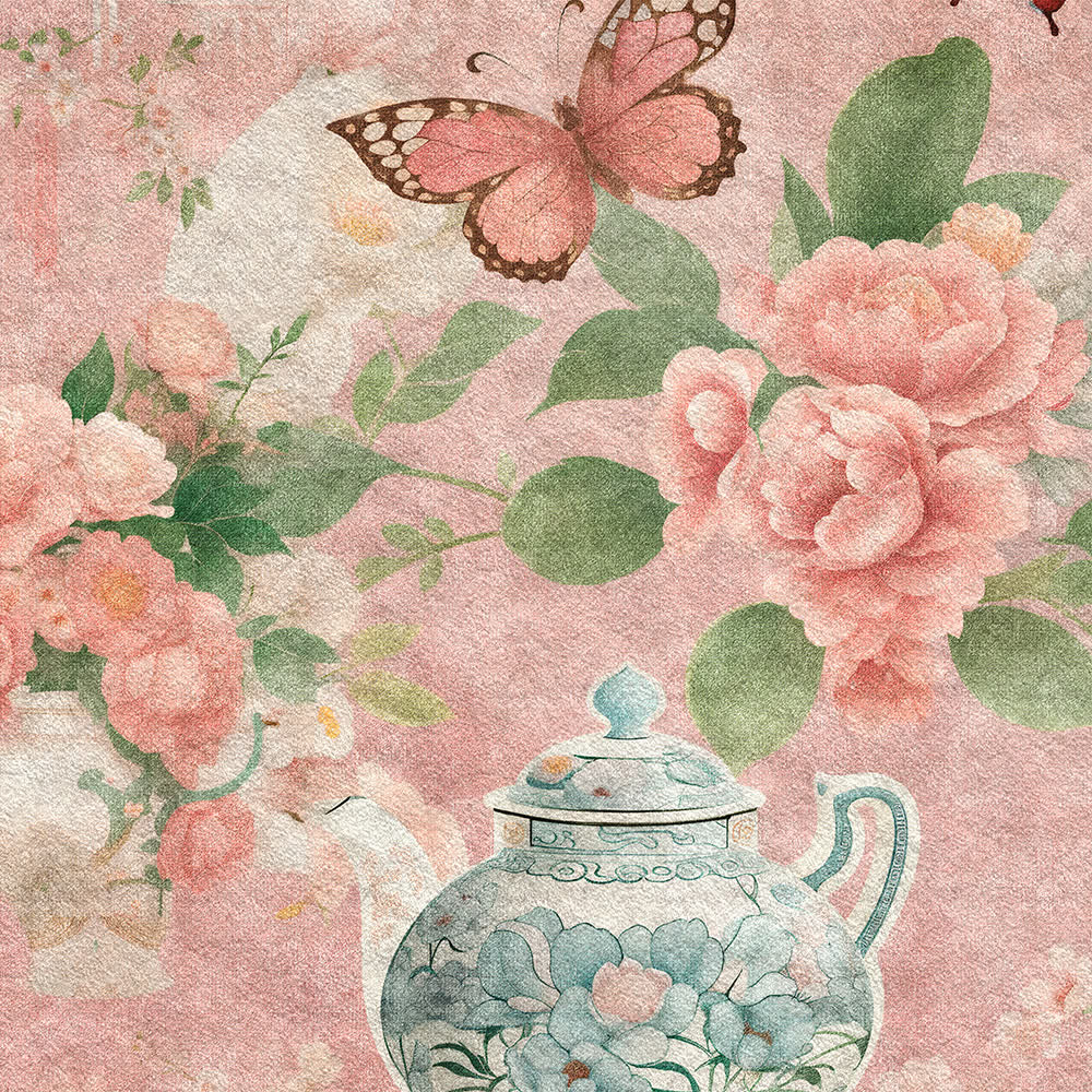Floral Butterfly Anti-slip Washable Indoor Outdoor Rug