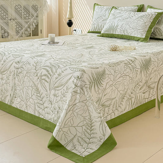 Fresh and Elegant Botanical Cotton Coverlet