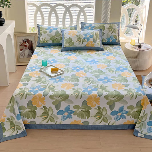 Rustic Style Floral Cotton Coverlet