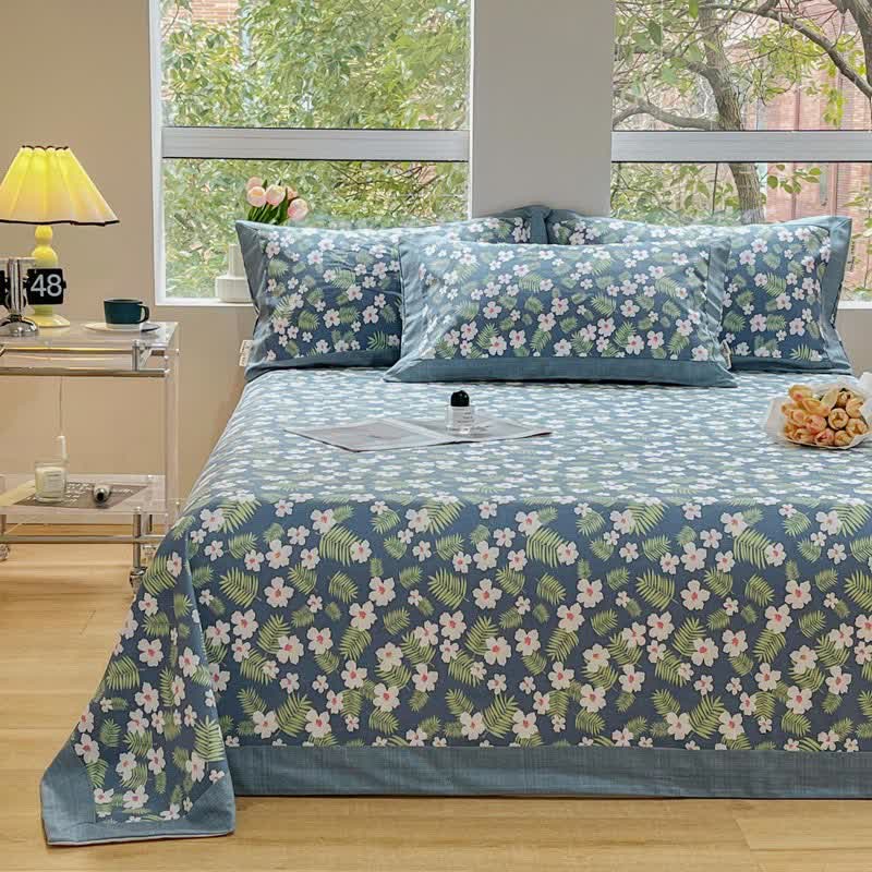 Pastoral Floral Leaf Cotton Coverlet