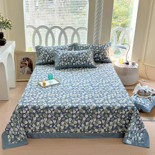 Pastoral Floral Leaf Cotton Coverlet