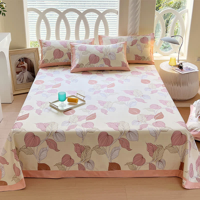 Muted Leaf Pattern Cotton Coverlet