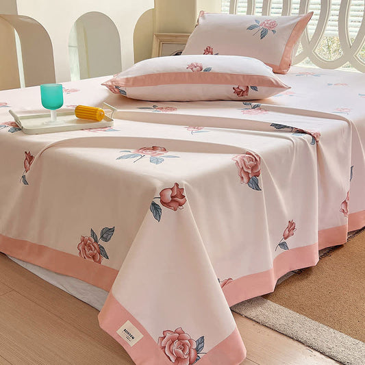 Rustic Rose Print Cotton Coverlet