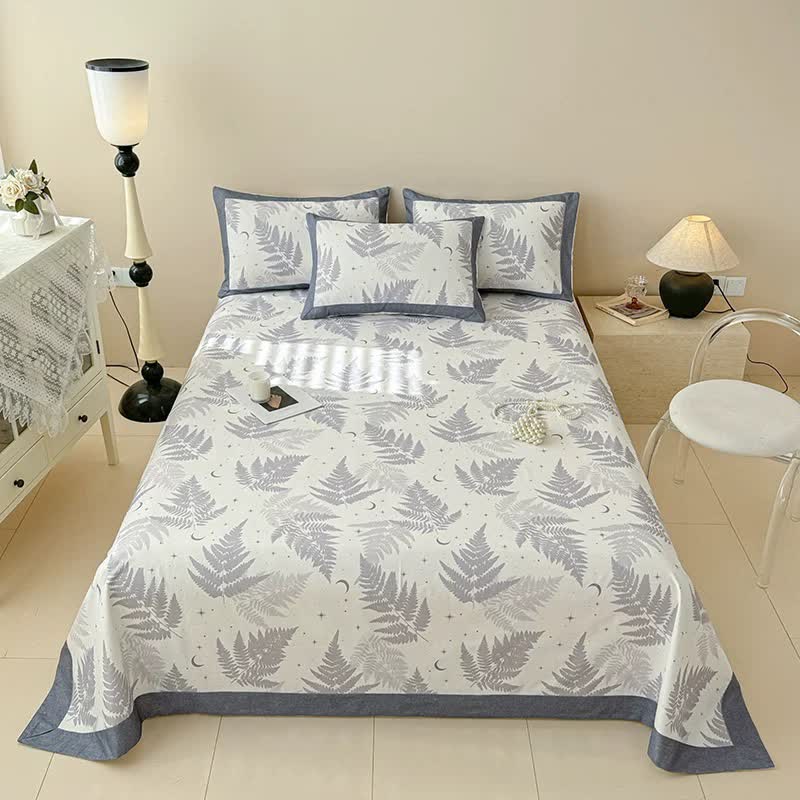 Rustic Spruce Print Cotton Coverlet