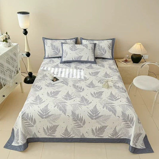 Rustic Spruce Print Cotton Coverlet