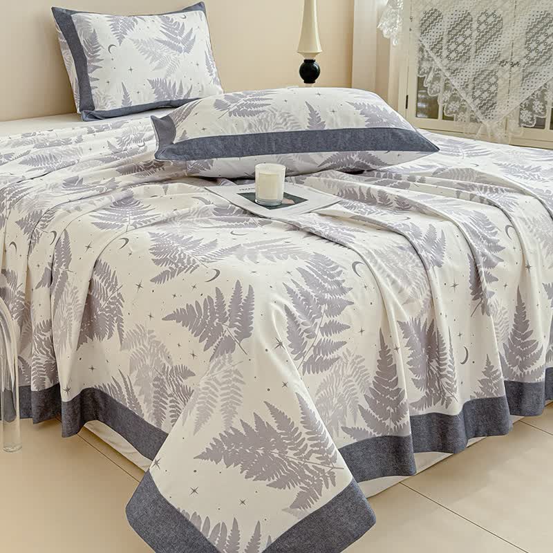 Rustic Spruce Print Cotton Coverlet