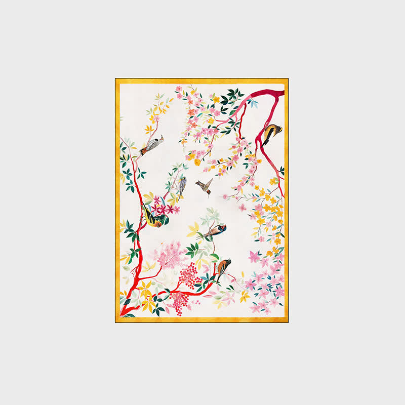 Refresh Floral Bird Washable Anti-slip Area Rug
