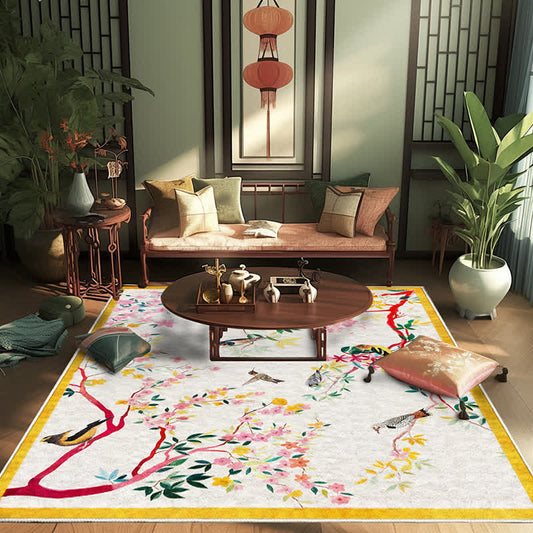 Refresh Floral Bird Washable Anti-slip Area Rug