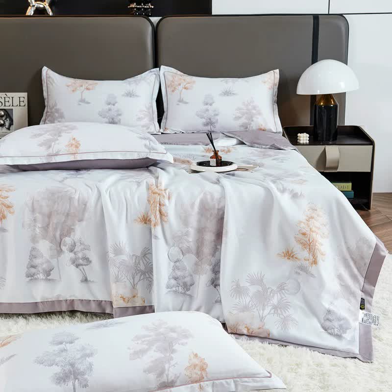 Rustic Tree Print Summer Quilt Bedding