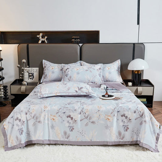 Pastoral Flower & Leaf Soft Summer Quilt Bedding