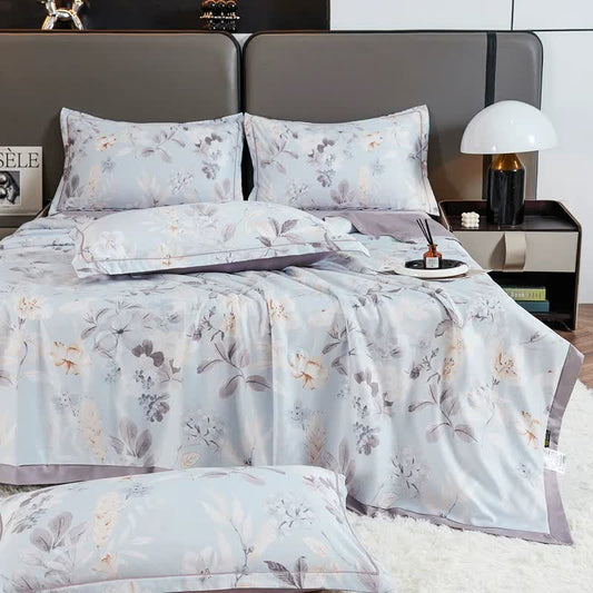 Pastoral Flower & Leaf Soft Summer Quilt Bedding