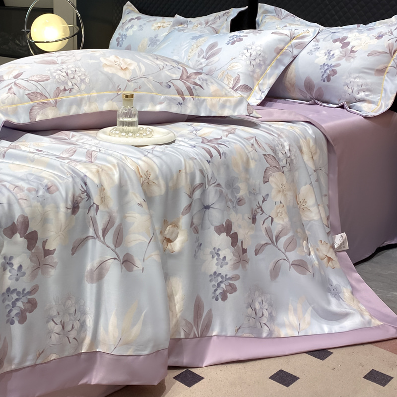 Pastoral Flower & Leaf Soft Summer Quilt Bedding