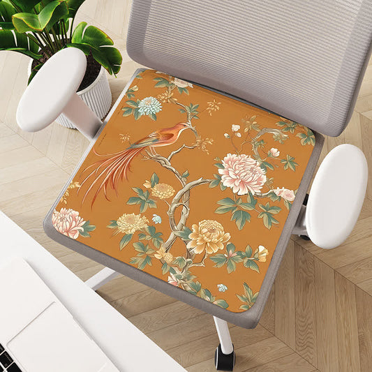 Floral Bird Breathable Anti-slip Cooling Chair Pad