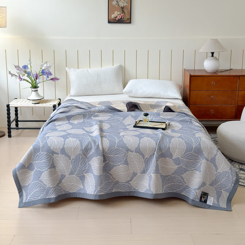 Mulberry Leaf Print Cotton Triple Gauze Quilt